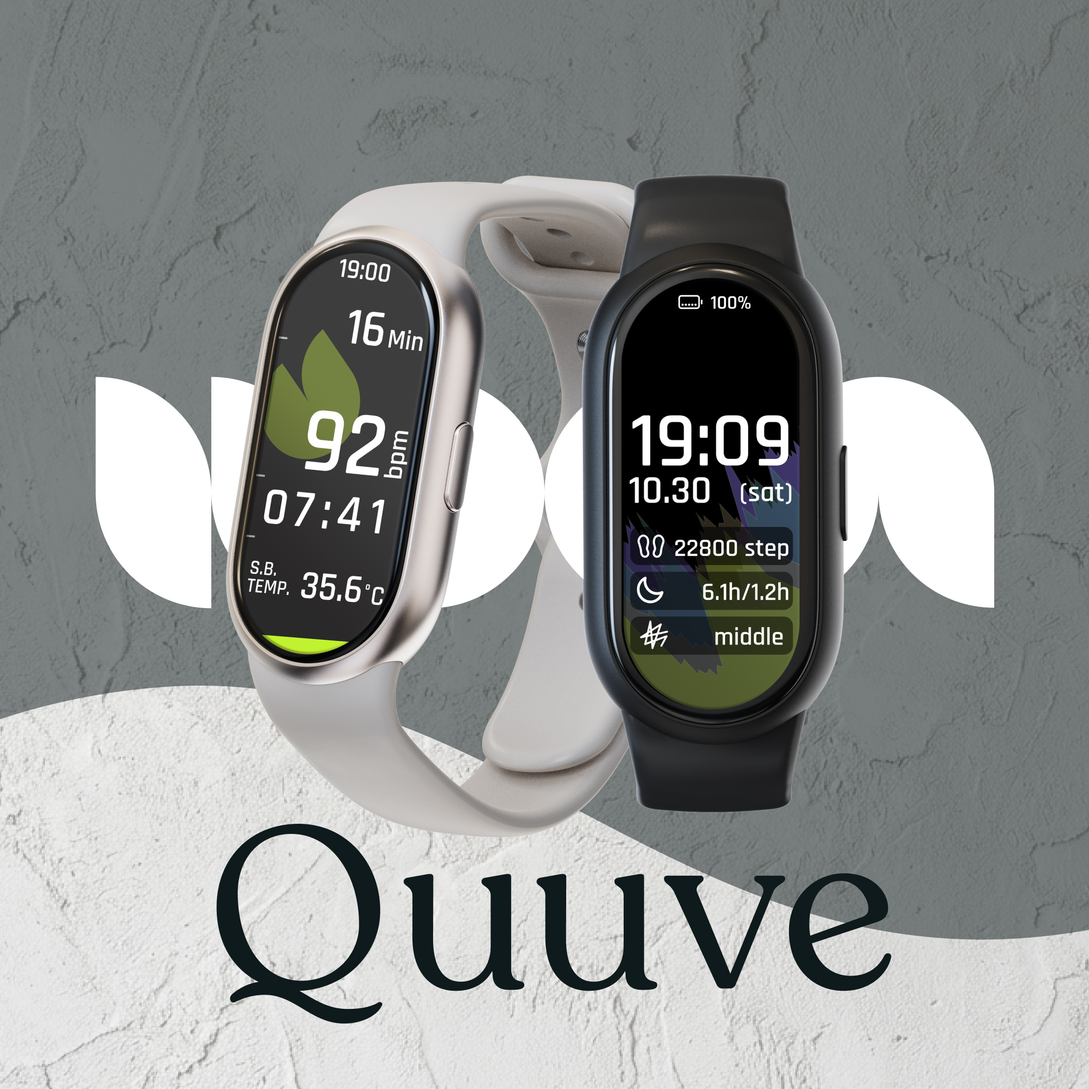Quuve Band。シャンパンゴールドとブラックの2色